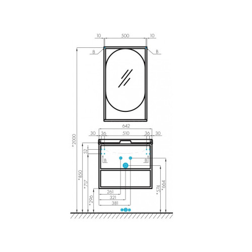 Тумба под раковину AQUATON Лофт Фабрик 65, дуб кантри (1A242301LTDY0)