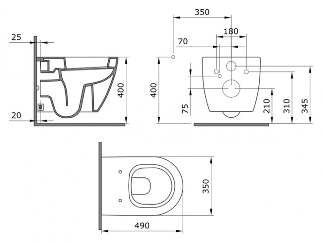 Унитаз Bocchi Parma S 1265 подвесной