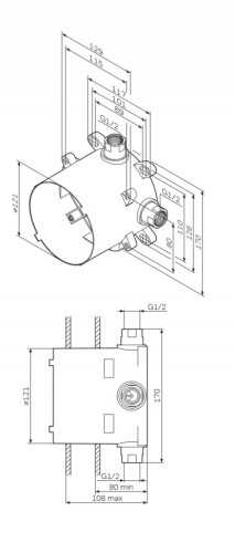 Скрытая часть смесителя AM PM MultiDock F100100
