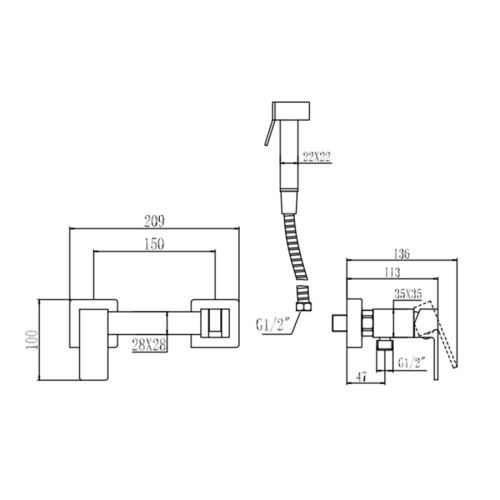 Смеситель для биде Savol S-FXQ005H черный