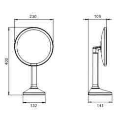 Зеркало настольное с увеличением 5х JAVA S-M8888 хром