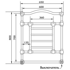Электрический полотенцесушитель Migliore Edward DX 800x650 R