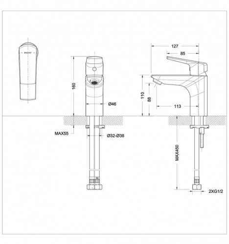 Смеситель для раковины Bravat Real Хром (F1121179CP)