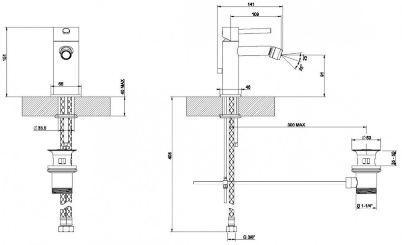 Смеситель для биде Gessi Ovale 23007.031