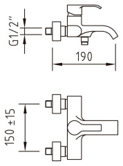 Смеситель для ванны Clever Caiman Xtreme 98543