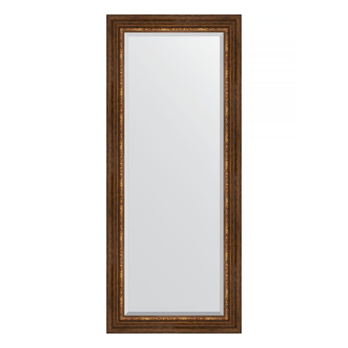 Зеркало настенное с фацетом EVOFORM в багетной раме римская бронза, 66х156 см, BY 3569