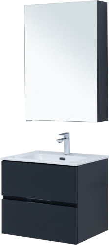 Мебель для ванной Aquanet Алвита New 60 2 ящика, антрацит