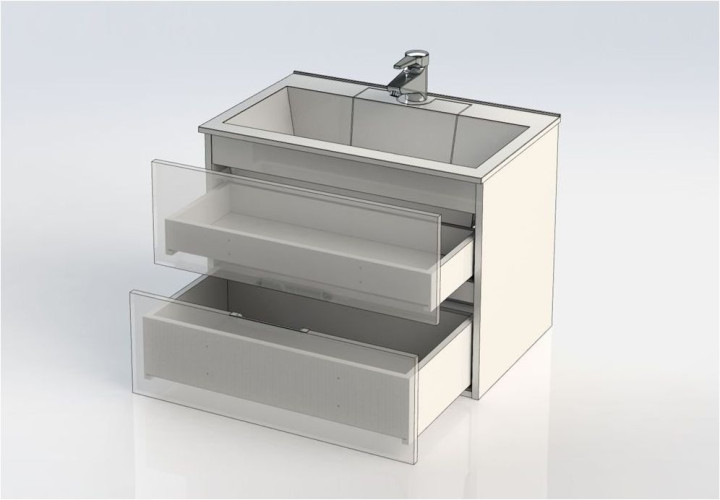 Тумба с раковиной Aquanet Алвита 70 крем