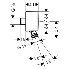 Шланговое подсоединение Hansgrohe Fixfit, хром (27414000)