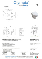 Olympia Clear, напольный безободковый унитаз 50x36xh42 см, цвет белый матовый