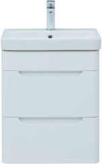 Тумба с раковиной Aquanet София 50 белый глянец (2 ящика)