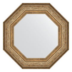 Зеркало настенное Octagon EVOFORM в багетной раме виньетка античная бронза, 65х65 см, BY 7384
