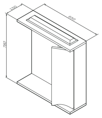 Зеркало шкаф AM PM Like 65 R с подсветкой