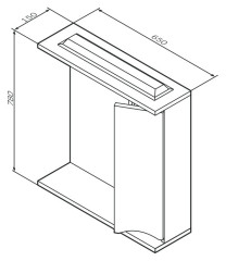 Зеркало шкаф AM PM Like 65 R с подсветкой