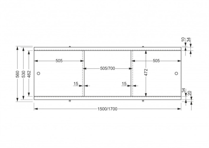 Панель для ванны фронтальная Cersanit UNIVERSAL TYPE 3 170 ультра белый