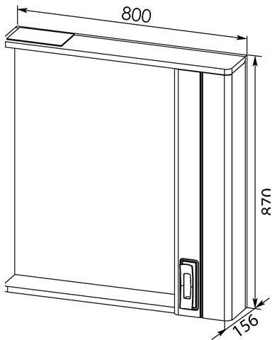 Зеркало-шкаф Aquanet Паллада 80 слоновая кость