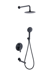 Встраиваемый душевой комплект со смесителем Ruver, черный 3 режима