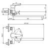 BA417AA WAVE Настенный смеситель для ванны/душа с длинным изливом, монтаж на стандартных эксцентриках
