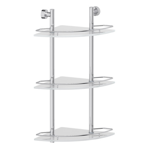 Полка угловая 3-х ярусная 28 cm (матовое стекло; хром) (FBS) NOS 073
