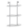 Полка угловая 3-х ярусная 28 cm (матовое стекло; хром) (FBS) NOS 073