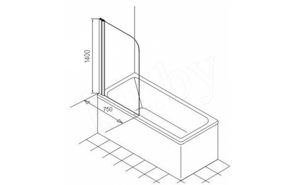 Шторка для ванны Kolpa San Sole TP 75