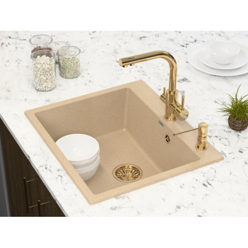 Дозатор для жидкого мыла Paulmark KRAFT, D003-G, золото, Paulmark