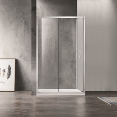 Душевое ограждение AZARIO 1200х800х2000, БЕЗ ПОДДОНА, прозрачное стекло 6 мм, открывание налево, цвет профиля серебро (AZ-ND1131 L 1200)