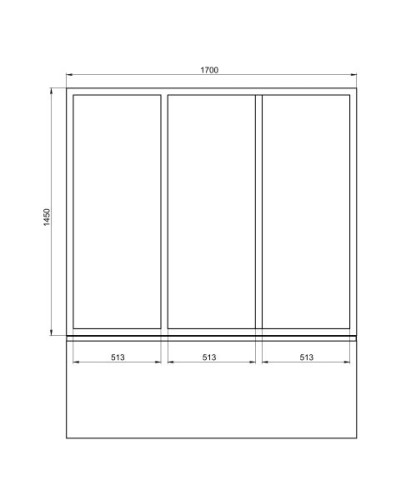 Шторка на ванну Creto Avalon 1.0 170х145 см трёхстворчатая
