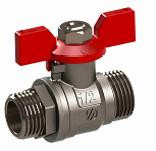 Шаровый кран ARCO SENA «бабочка» 1/2х1/2 латунь, никелированный, Ш/Ш (153903)