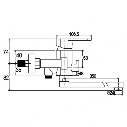 Смеситель для ванны KAISER Sonat (34155)