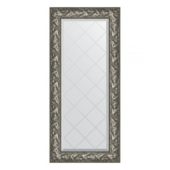 Зеркало настенное с гравировкой EVOFORM в багетной раме Византия серебро, 59х128 см, BY 4071
