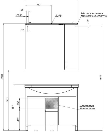 Мебель для ванной Aquanet Донна 100 белый дуб