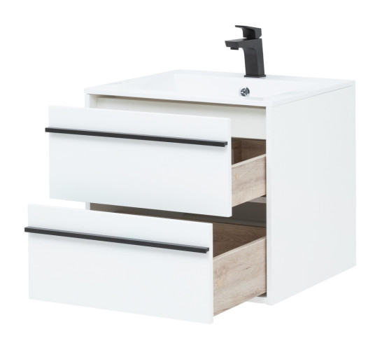 Тумба с раковиной Aquanet Lino 60 белый матовый