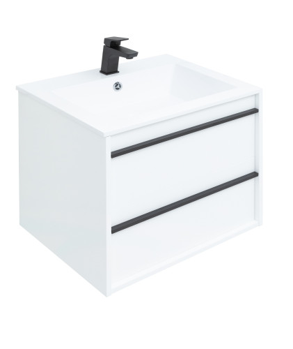 Тумба с раковиной Aquanet Lino 60 белый матовый