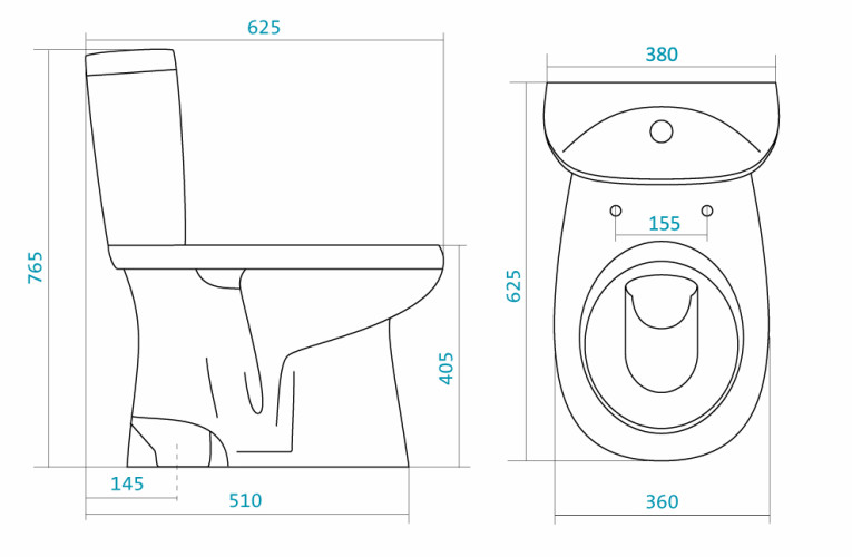 Santek Анимо Унитаз-компакт с сидением стандарт и ветикальным выпуском