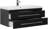 Тумба с раковиной Aquanet Верона 100 черный (подвесная 2 ящика)