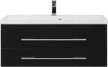 Тумба с раковиной Aquanet Верона 100 черный (подвесная 2 ящика)