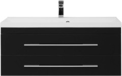 Тумба с раковиной Aquanet Верона 100 черный (подвесная 2 ящика)