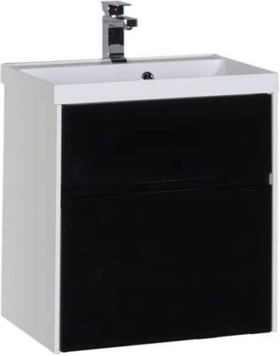 Тумба с раковиной Aquanet Латина 60 черный (2 ящика)