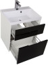 Тумба с раковиной Aquanet Латина 60 черный (2 ящика)