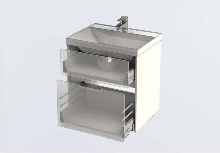 Тумба с раковиной Aquanet Латина 60 черный (2 ящика)