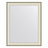 Зеркало настенное  EVOFORM в багетной раме белая кожа с хромом, 78х98 см, BY 7633