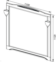 Зеркало Aquanet Луис 110 темный орех