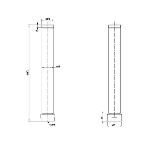 Удлинитель 20см для душ.гарнитура (хром) Caprigo 99-567-crm