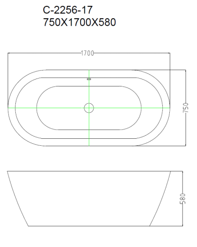 Отдельностоящая акриловая ванна Ceruttispa ALBANO C-2256-17 CT8721