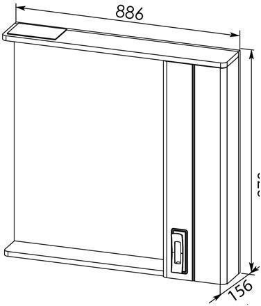 Зеркало-шкаф Aquanet Паллада 90 белый