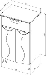 Шкаф напольный Aquanet Глория 50