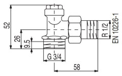 Вентиль на обратную подводку Oventrop Combi 4 угловой