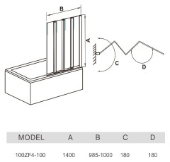 Шторка на ванну WeltWasser WW100 ZF4 100