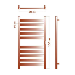 Полотенцесушитель электрический (лесенка) Bauedge Elite DB-0047, 50x100 см